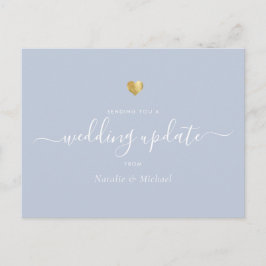Postal Actualización de boda Elegante Script Dorado Luz A