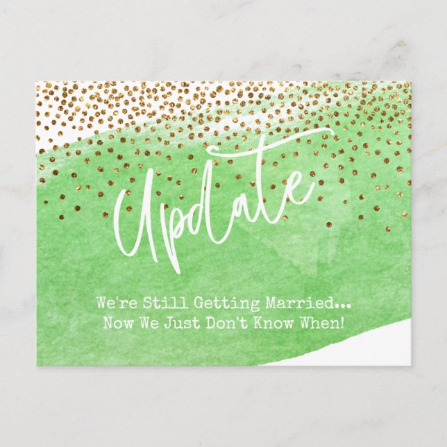 Postal Actualización de Boda pospuesta de Confetti y Cepi (Anverso)