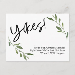 Postal Actualización de Boda pospuesta de vegetación simp