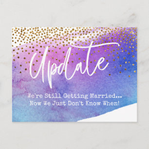 Postal Actualización de Bodas posponados de Confetti y ac