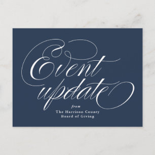 Postal Actualización de eventos azul marino