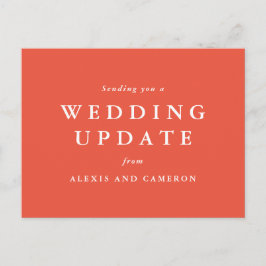 Postal actualización del boda cambiar la fecha de coral