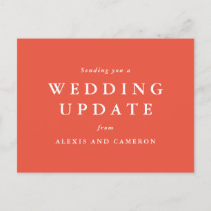 Postal actualización del boda cambiar la fecha de coral