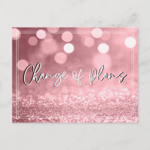 Postal Actualización del Boda de cambio de Rosa de Bokeh