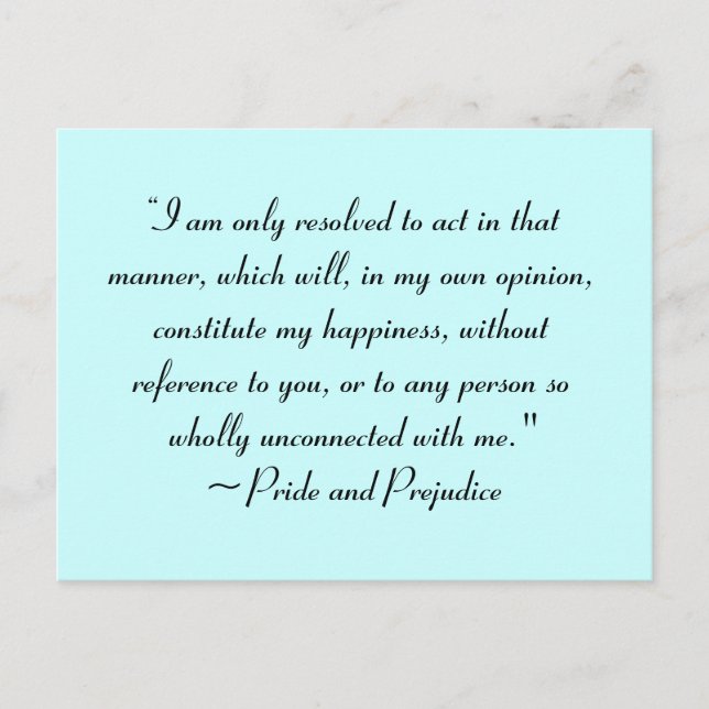 Postal Actuar de manera que constituya la felicidad Jane  (Anverso)