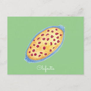 Postal acuarcolar de clafoutis