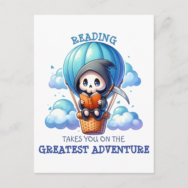 Postal Acuarela Amante de Libros Segador (Anverso)