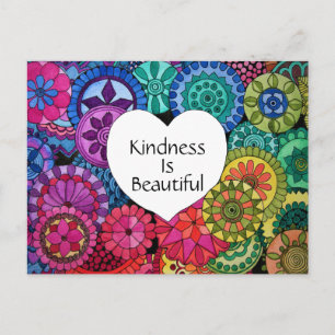 Postal Acuarela Arcoiris Mandala con corazón