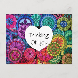 Postal Acuarela Arcoiris Mandala con corazón
