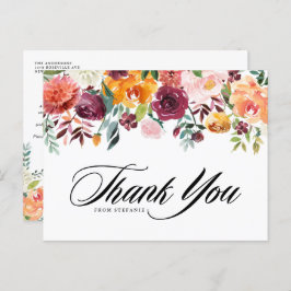 Postal Acuarela Autumn Blooms Fall Graduation Gracias