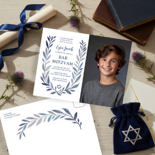 Postal Acuarela Botánica FOTO PERSONALIZADA Bar Mitzvah