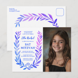 Postal Acuarela Botánica FOTO PERSONALIZADA Bar Mitzvah