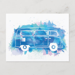Postal Acuarela Camper Van