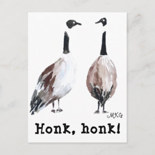 Postal Acuarela Canadá Honk Geese