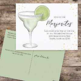Postal Acuarela caprichosa Margarita Lime Calligraphy