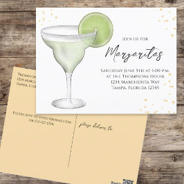 Postal Acuarela caprichosa Margarita Lime Calligraphy