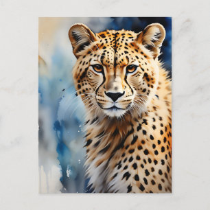 Postal Acuarela Cheetah African