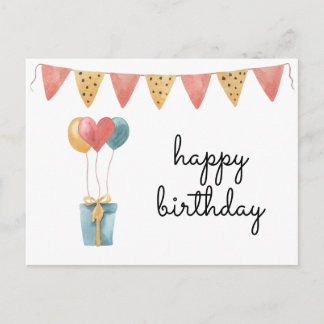 Postal Acuarela Colorida Feliz Cumpleaños