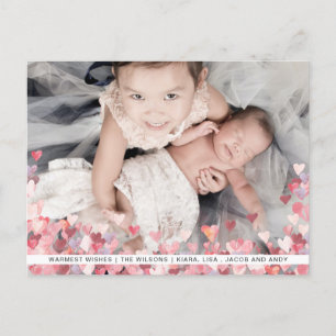Postal Acuarela Corazones Amor Día de San Valentín de fot