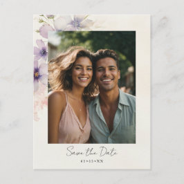 Postal acuarela cosmos flor foto guardar la fecha