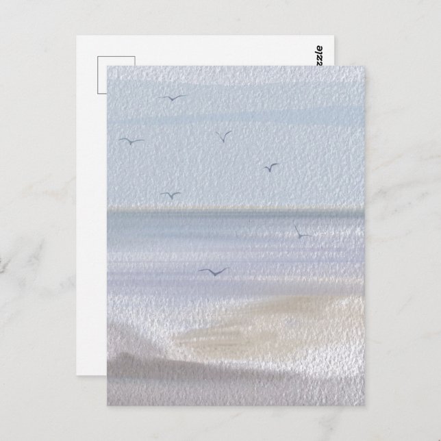 Postal Acuarela costera (Anverso / Reverso)