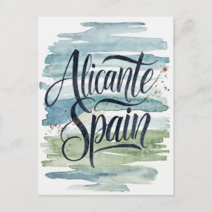 Postal acuarela de Alicante España