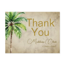 Acuarela de árbol de palmas Tropical Gracias