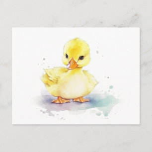 Postal acuarela de Baby Duck 2