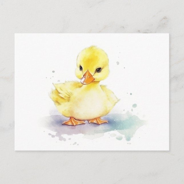 Postal acuarela de Baby Duck 2 (Anverso)