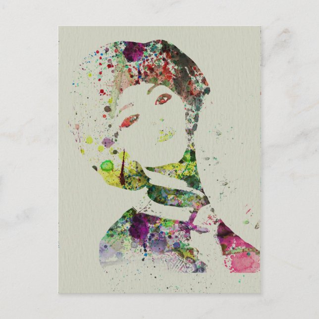 Postal acuarela de bailarina (Anverso)