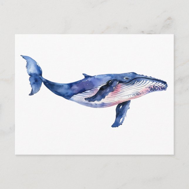Postal Acuarela de ballena (Anverso)