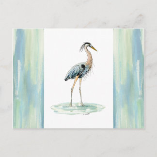 Postal acuarela de Blue Heron