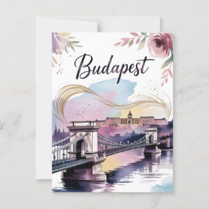 Postal acuarela de Budapest