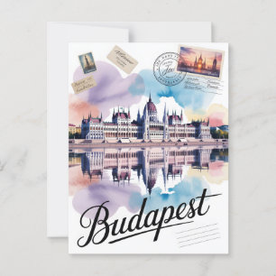 Postal acuarela de Budapest