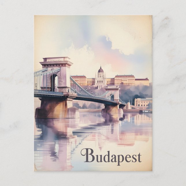 Postal acuarela de Budapest (Anverso)