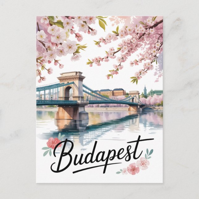Postal acuarela de Budapest (Anverso)