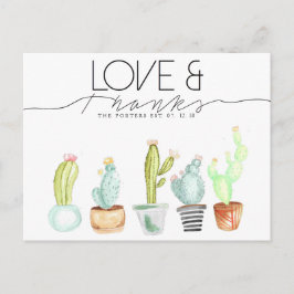 Postal Acuarela de Cactus | Amor y agradecimiento