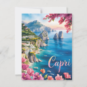 Postal acuarela de Capri