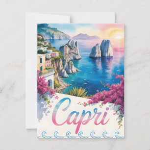 Postal acuarela de Capri