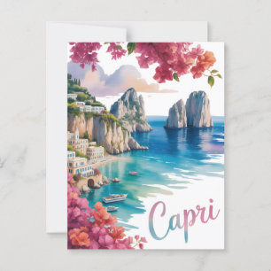 Postal acuarela de Capri