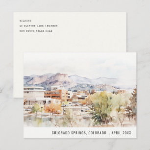 Postal Acuarela de Colorado Springs, Colorado Viaje