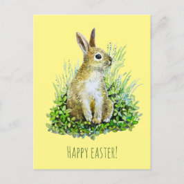 Postal acuarela de conejo pequeño