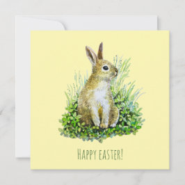 Postal acuarela de conejo pequeño