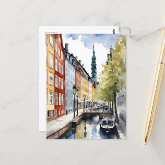 Postal acuarela de Copenhague
