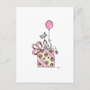 Postal Acuarela de cumpleaños presente