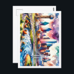 Postal acuarela de Dallas Texas US Famous Place<br><div class="desc">Dallas Texas USA Famous Travel Place acuarela</div>