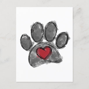 Postal Acuarela de dibujo de perro largo