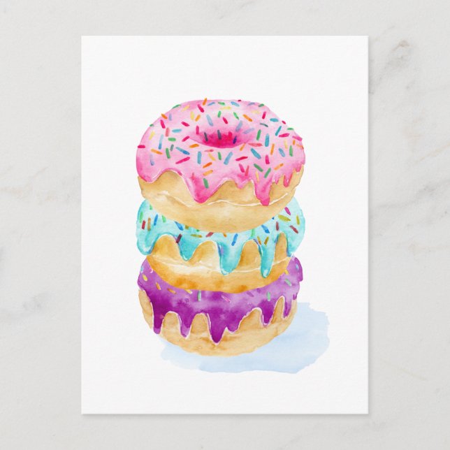 Postal Acuarela de donuts (Anverso)