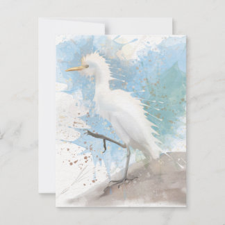 Postal acuarela de Egret
