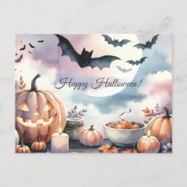Postal acuarela de Halloween